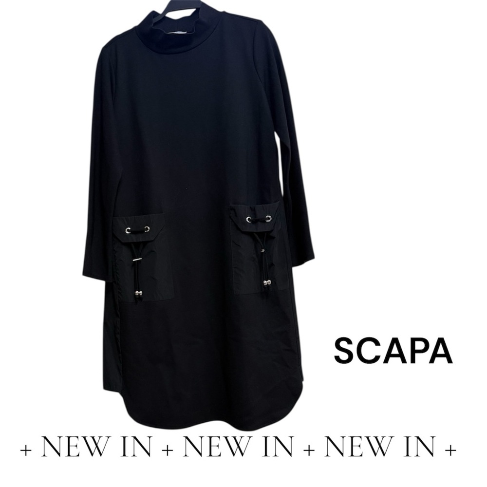 🖤 SCAPA Black Dress – Size Medium | Like New | Chic + Functional